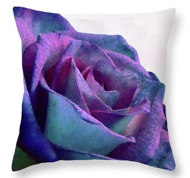 Digital image of a rose design on a throw pillow.