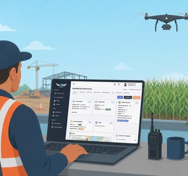 Crew assignments and mission status dashboard for drone operations