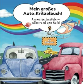 a picture of a car with a rainbow - colored background