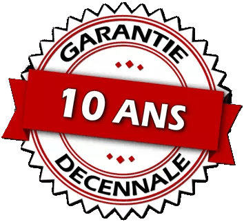 Badge Garantie Décennale 10 ans pour travaux de toiture avec couvreur certifié dans les Hauts-de-Seine 92.