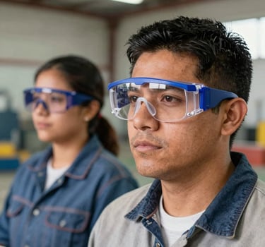 dame estas gafas puestas en un hombre y una muijer working