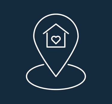 Illustration of a map pin for a new home
