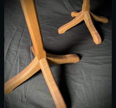 White Oak Pair End Tables legs view