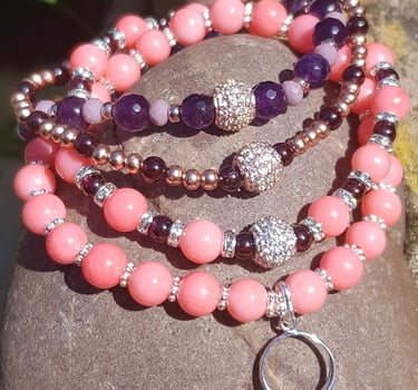 pink bead bracelets