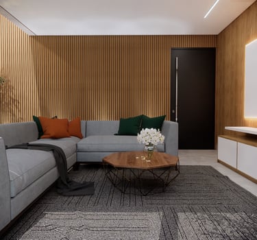 sala de estar ripado consultoria interiores