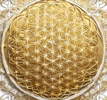 une fleur de vie dorée