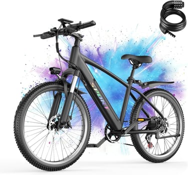 Electric Bike for Adults, 1500W Peak Motor, 26" Tires Ebike with 7-Speed, 105 KM 40KM/H, Electric Mo