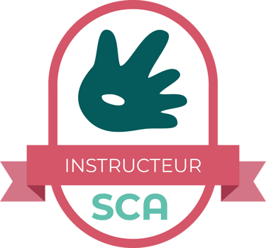 a hand holding a sign that says, instructor is a sca