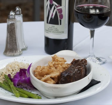 Bison Short Ribs with Lobster Mac and Cheese
