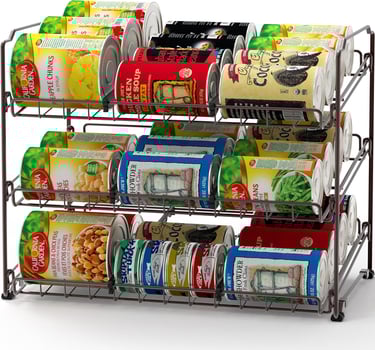 SimpleHouseware Stackable Metal Can Rack Organizer