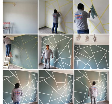 Pintura Decorativa mosaicos geométricos verde nosotros lo hacemos por tí