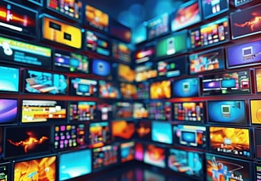 imagem de vários monitores ligados simultaneamente