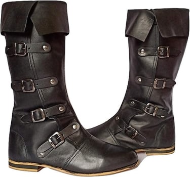 Viking Style Idea: Long Loafer Boots with Buckles. Mens Shoes