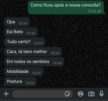Atendimento personalizado, quiropraxia em nh
