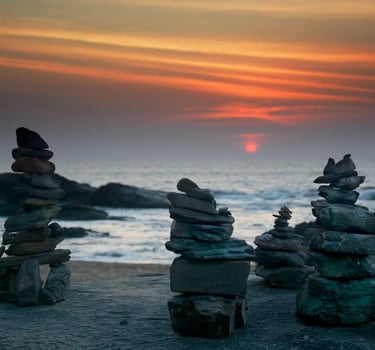 coucher de soleil sur la mer