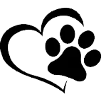 Love and care symbol—paw in heart for Louisiana AKC Chihuahua breeder