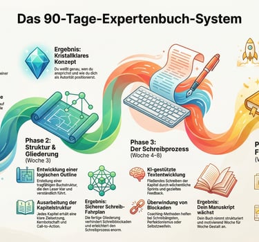Graphischer Überblick über das 90-Tage-Expertenbuch-System