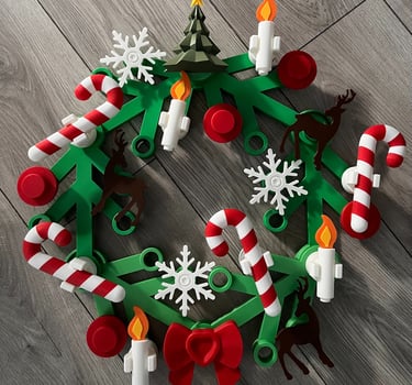 a Lego brick style wreath