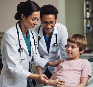 A welcoming clinic reception area with warm lighting and comfortable seating.