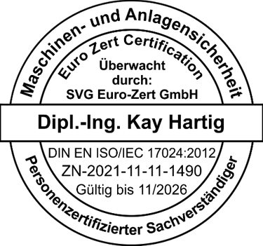 personenzertifizierter Sachverständiger DIN EN ISO/IEC 17024:2012 Maschinensicherheit Konformitätsbewertungsverfahren S