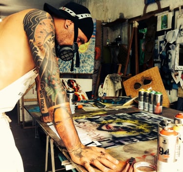 Detalhes meticulosos da pintura personalizada de Sérgio Astral.