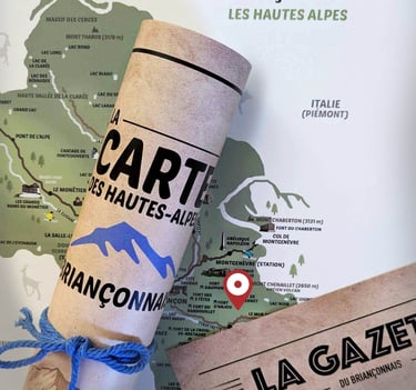 Carte rouleau gazette Briançonnais Zéro Cinq Design