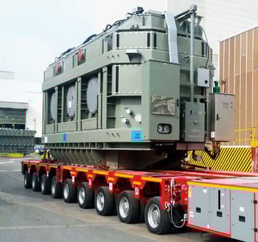 a large truck with a large truck on it