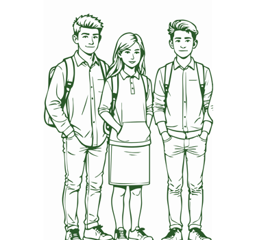 Icone montrant plusieurs jeunes représentant les jeunes que Kadiamor et Bourokk ont pu accompagner