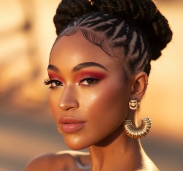 Imagine a radiant Black woman, confidently rocking perfectly styled Bantu knots, exuding Afrocentric beauty and bold self-exp