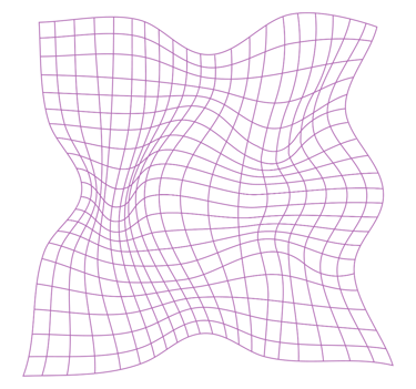 a purple and black square shaped object with a grid of lines and a grid of