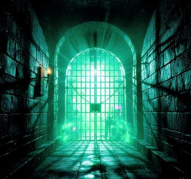 The locked gates leading to Saphiras alchemy labs
