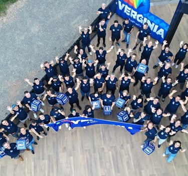 Foto aérea de equipe de empresa