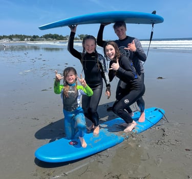 E Street Surf School Kids Camp at Jenness Beach in Rye, NH