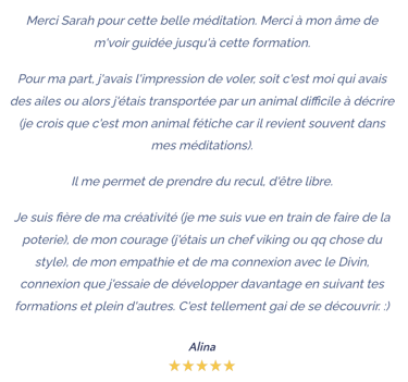 témoignage formation sarah divine méditation