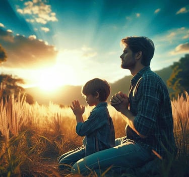 Father & son praying