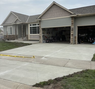 new driveway installation at residential home