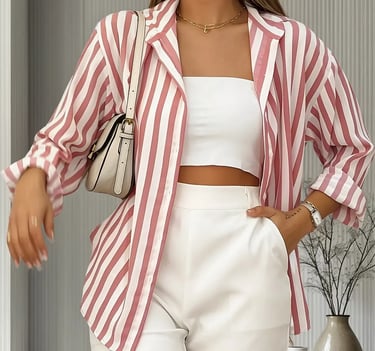 Camisa Social Feminina Listrada