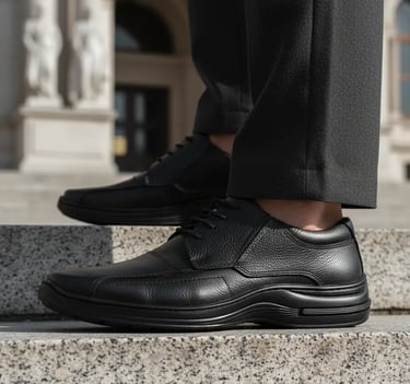 Sapato Social Masculino Preto Conforto Ortopedico Couro