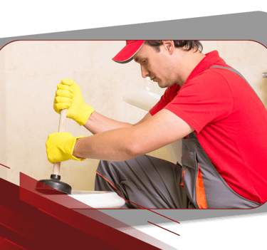 a man in a red shirt and yellow gloves