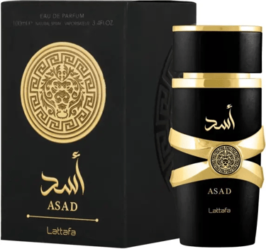 Lattafa Asad Perfume, fragancia refrescante de madera y almizcle, 100 ml, perfume unisex