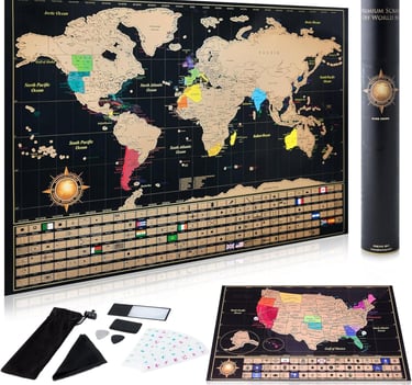 Interactive scratch off map for travelers