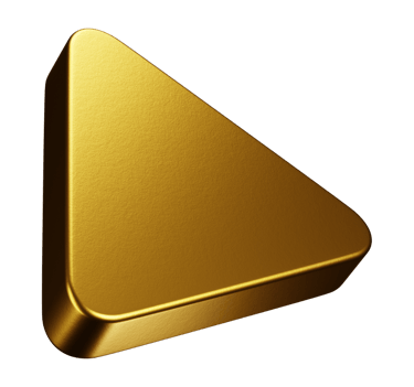 a golden triangle shaped object with a gold triangle