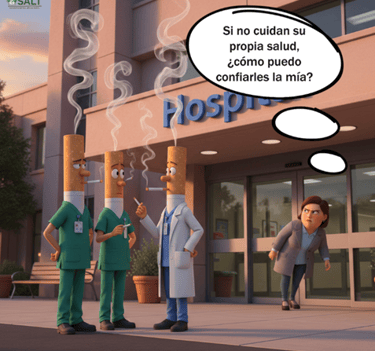 ¿Dónde se puede fumar en el hospital?