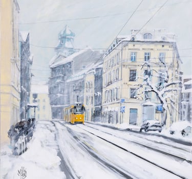 Mag Wilk, Cracow , Kraków, tram , painting
