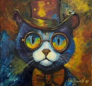 “Mr. Fancy” cat painting