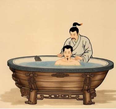 Quốc Công Tiết Chế Trần Quốc Tuấn tắm cho Thượng Tướng Thái Sư Trần Quang Khải
