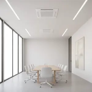 Climatisation cassette encastrée au plafond par BH Bruno Holin à Montvendre pour grands espaces