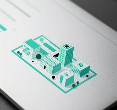 A professional and modern digital architecture diagram, presented with minimalist elegance. Clean lines in tropical teal and black on a platinum surface. Sophisticated and clear composition.