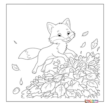Fox coloring page woodland animal printable for kids