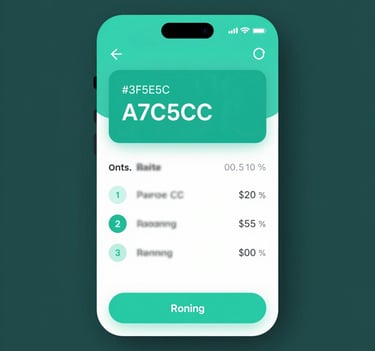 A mockup of a mobile application screen showing a clean, functional dashboard. The UI uses the brand's teal palette (#3F5E5C and #A7C5C3) on a white background. The image is bright and sharp, highlighting the responsive design approach.